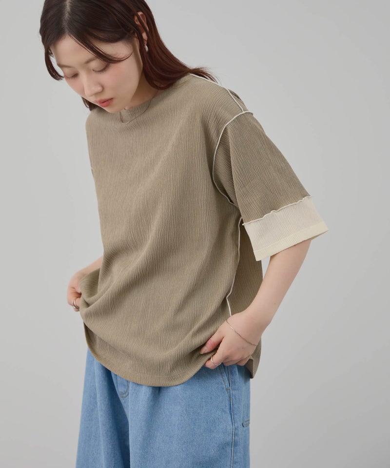 Free Nature シャーリング配色切替プルオーバー レディース メール便 対応商品商品画像-16