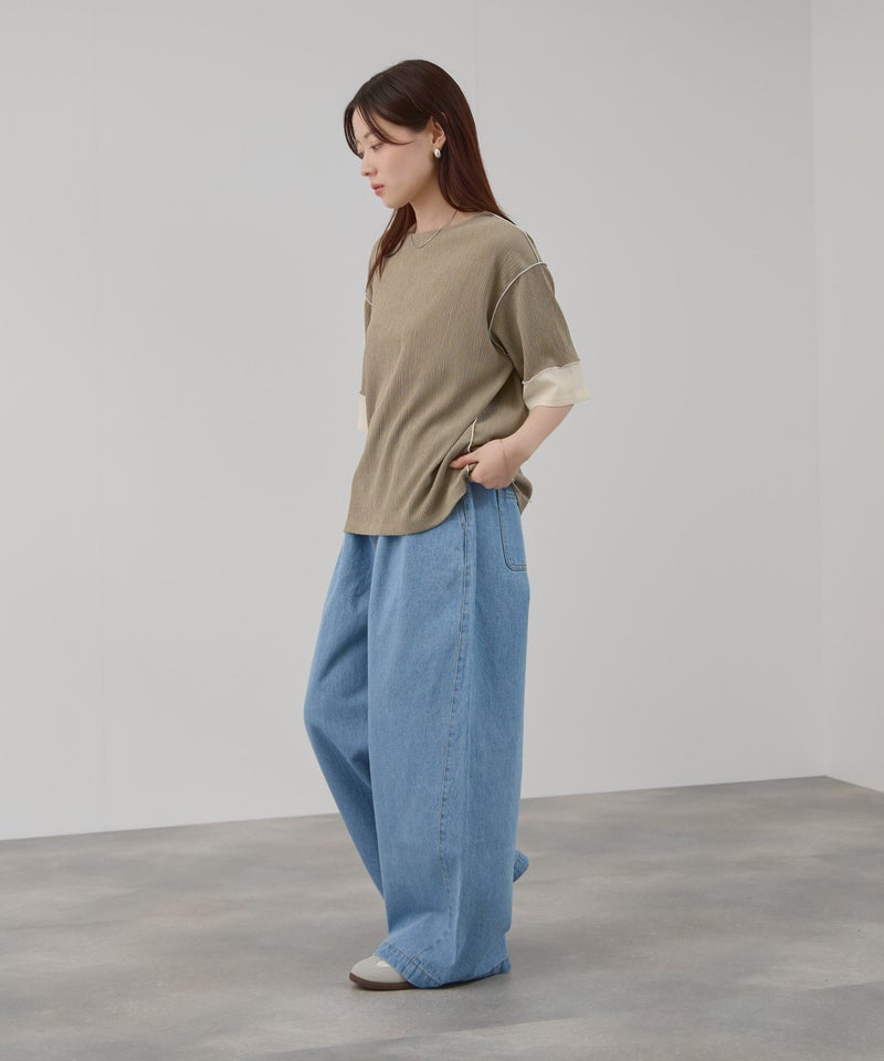 Free Nature  シャーリング配色切替プルオーバー レディース メール便 対応商品商品画像-18