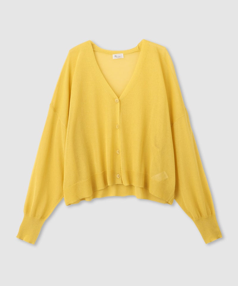 Free Nature  光沢シアーVネックショートカーディガン レディース商品画像-1
