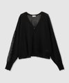 Free Nature 光沢シアーVネックショートカーディガン レディース商品サムネイル-3