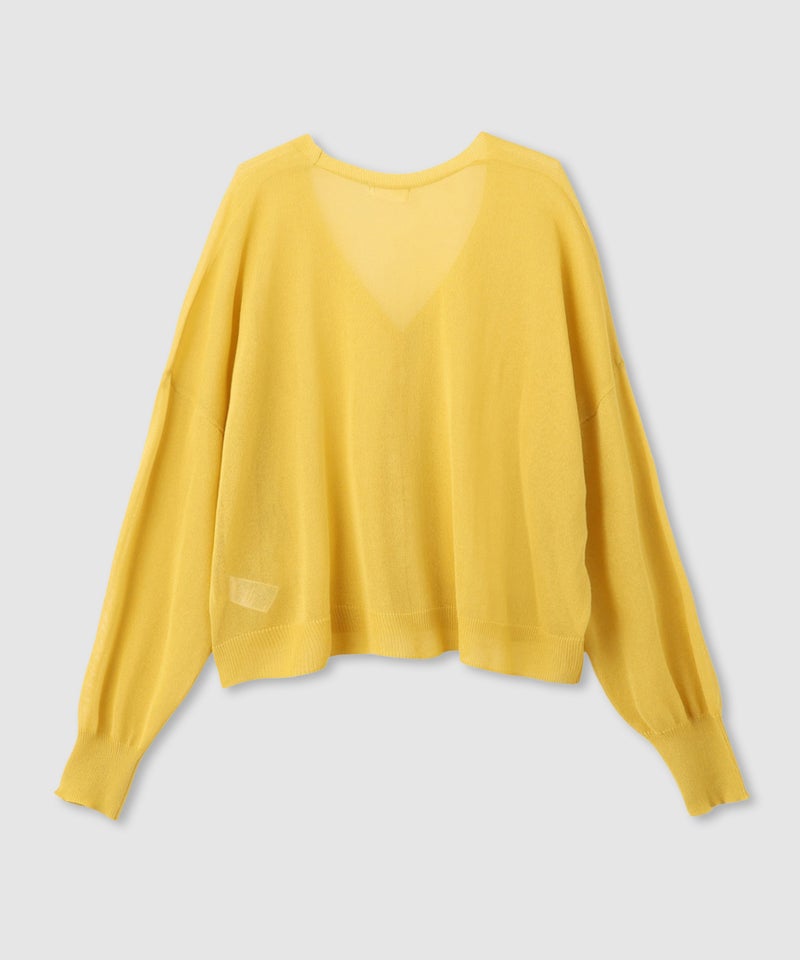 Free Nature  光沢シアーVネックショートカーディガン レディース商品画像-5