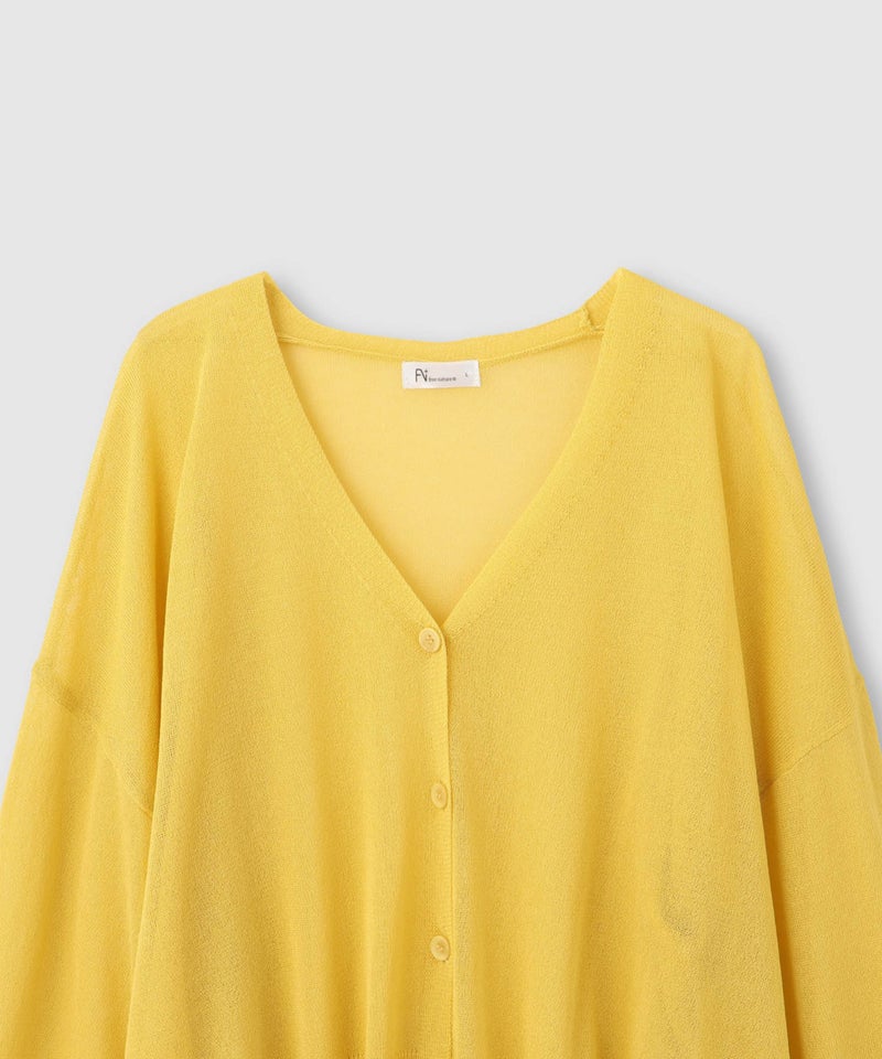 Free Nature  光沢シアーVネックショートカーディガン レディース商品画像-6
