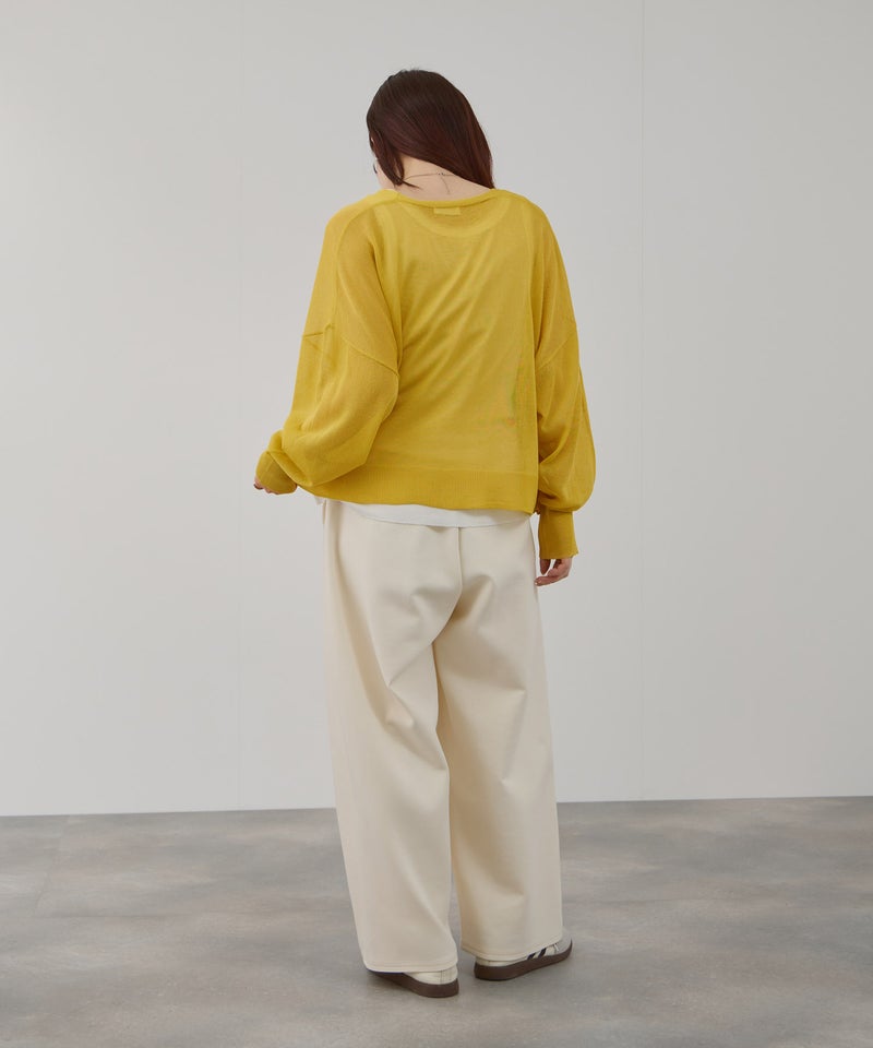 Free Nature 光沢シアーVネックショートカーディガン レディース商品画像-9