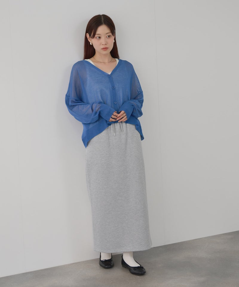 Free Nature 光沢シアーVネックショートカーディガン レディース商品画像-19