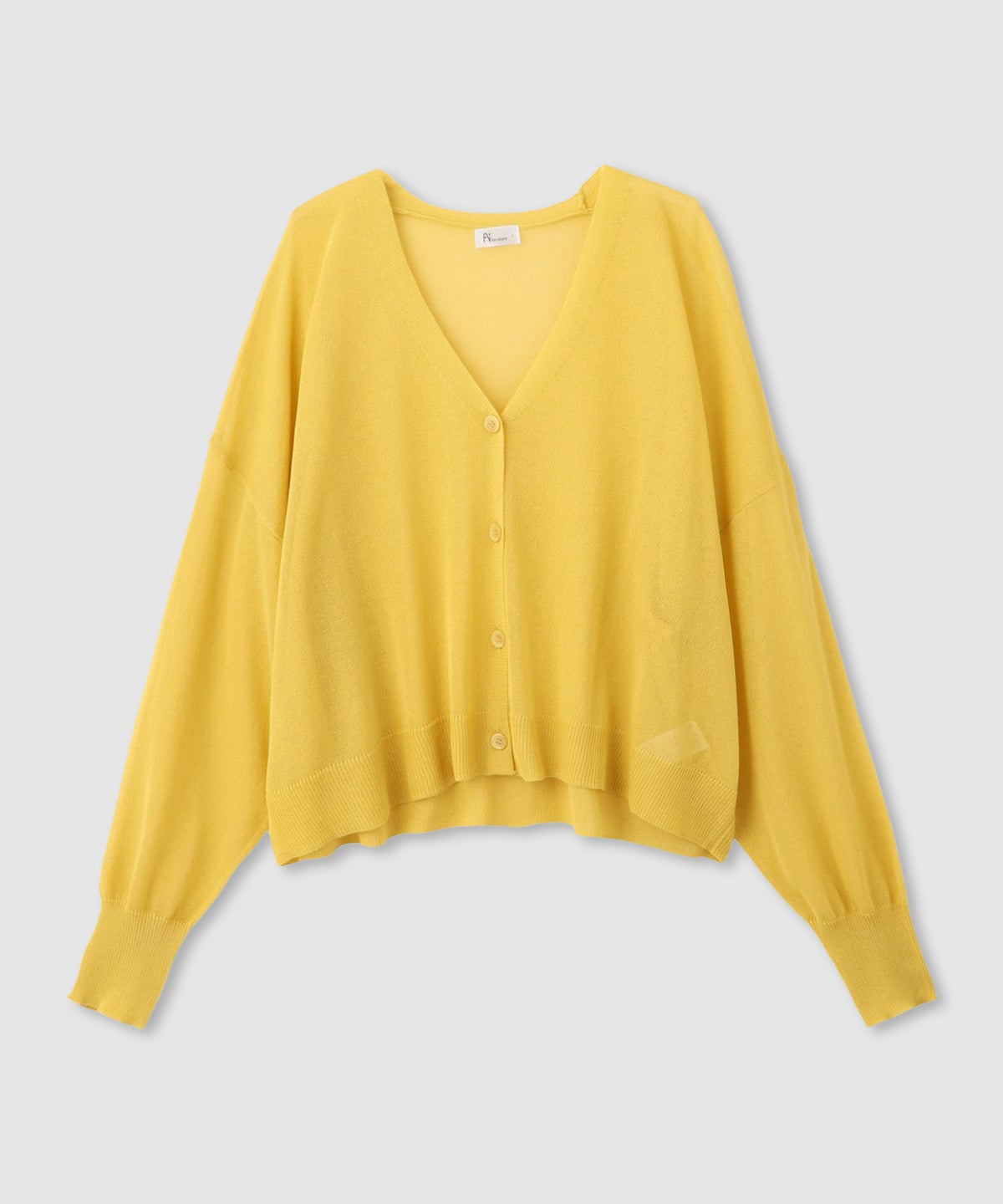 Free Nature 光沢シアーVネックショートカーディガン レディース