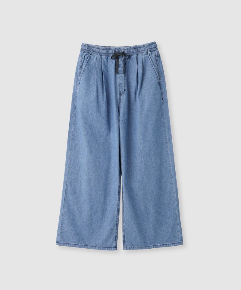 NAVY 毎日はきたくなるデニム「マイデニ」 シャンブレーダブルタックワイドパンツ レディース商品画像-3