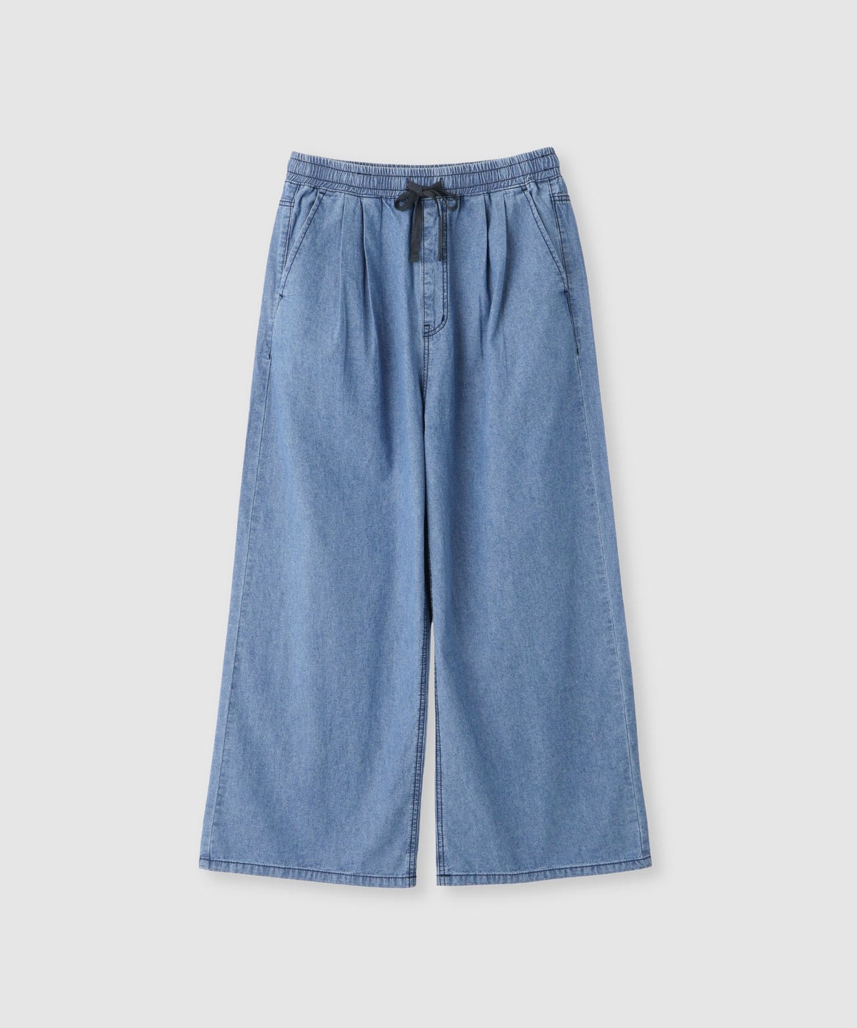 NAVY 毎日はきたくなるデニム「マイデニ」 シャンブレーダブルタックワイドパンツ レディース