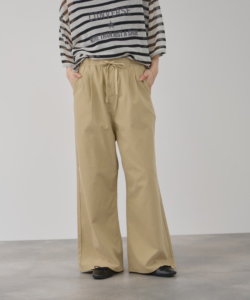 NAVY  毎日はきたくなるデニム「マイデニ」 シャンブレーダブルタックワイドパンツ レディース商品画像-4