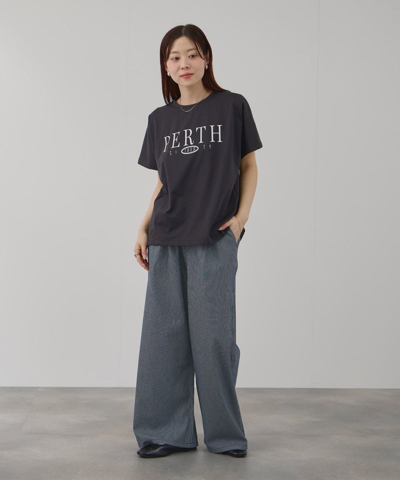 NAVY  毎日はきたくなるデニム「マイデニ」 シャンブレーダブルタックワイドパンツ レディース商品画像-9