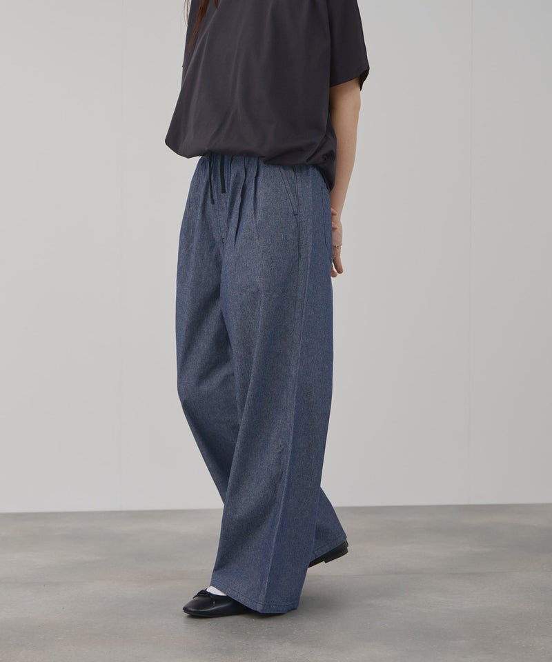 NAVY 毎日はきたくなるデニム「マイデニ」 シャンブレーダブルタックワイドパンツ レディース商品画像-10