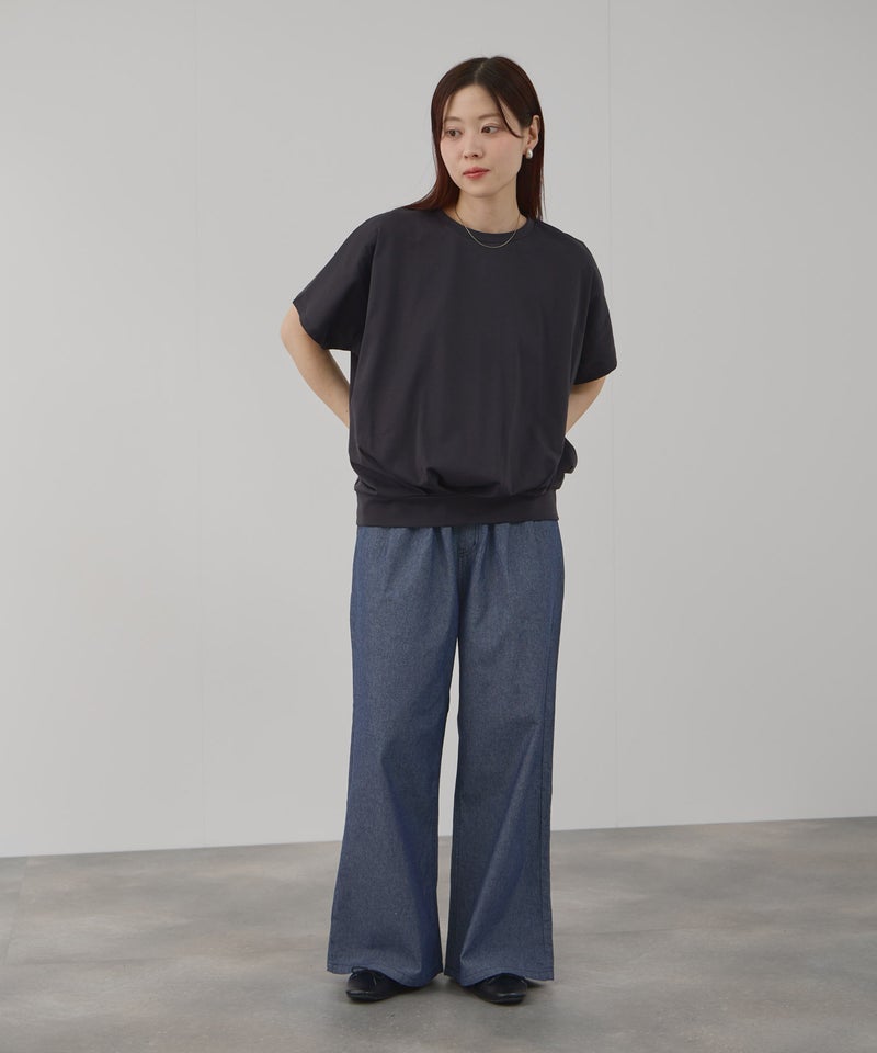 NAVY 毎日はきたくなるデニム「マイデニ」 シャンブレーダブルタックワイドパンツ レディース商品画像-11