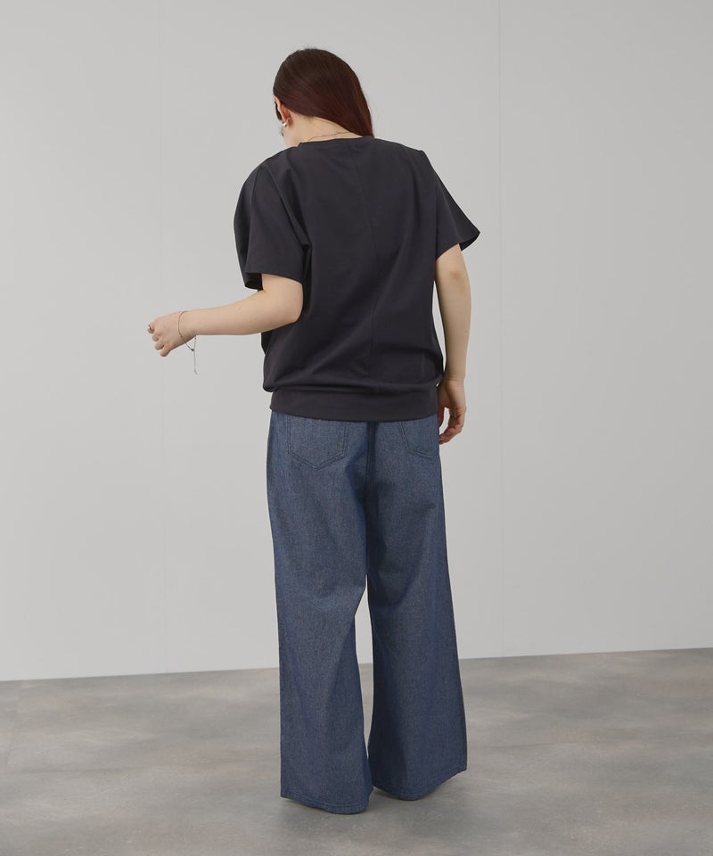 NAVY 毎日はきたくなるデニム「マイデニ」 シャンブレーダブルタックワイドパンツ レディース商品画像-12