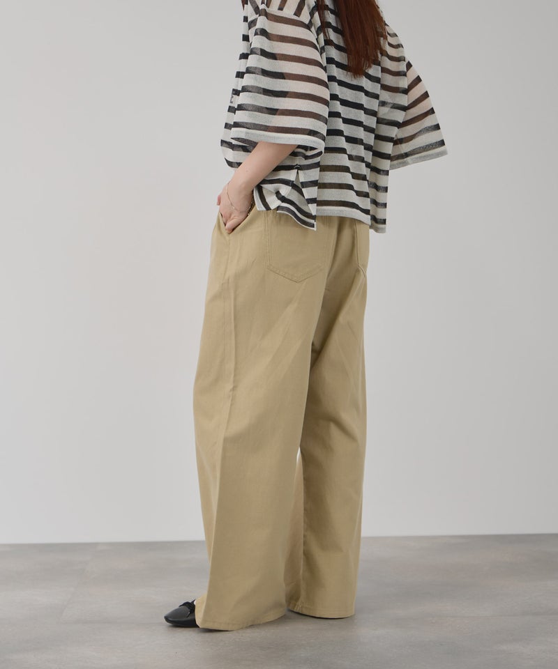 NAVY 毎日はきたくなるデニム「マイデニ」 シャンブレーダブルタックワイドパンツ レディース商品画像-18