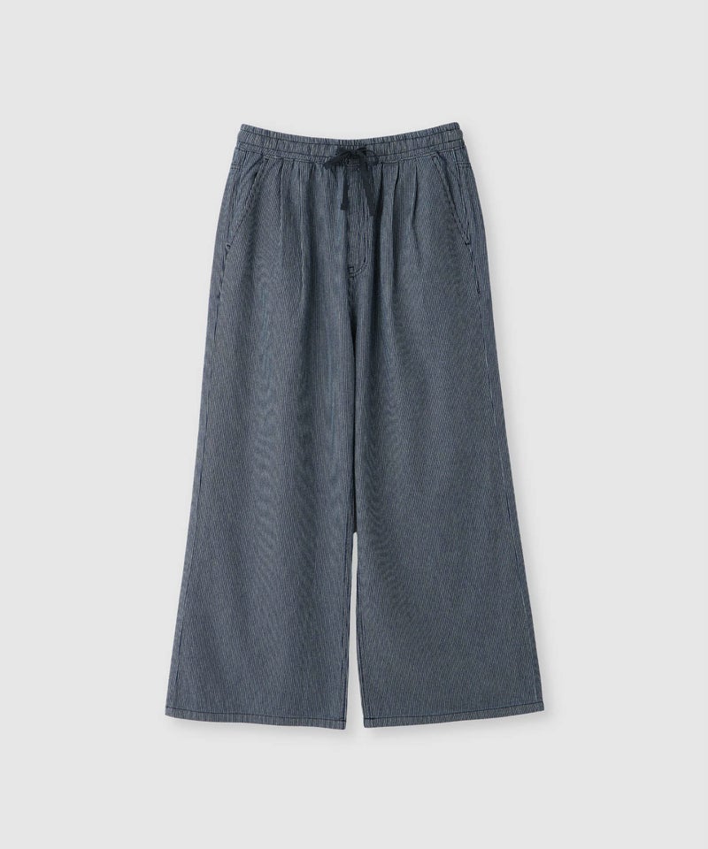 NAVY  毎日はきたくなるデニム「マイデニ」 シャンブレーダブルタックワイドパンツ レディース商品画像-23