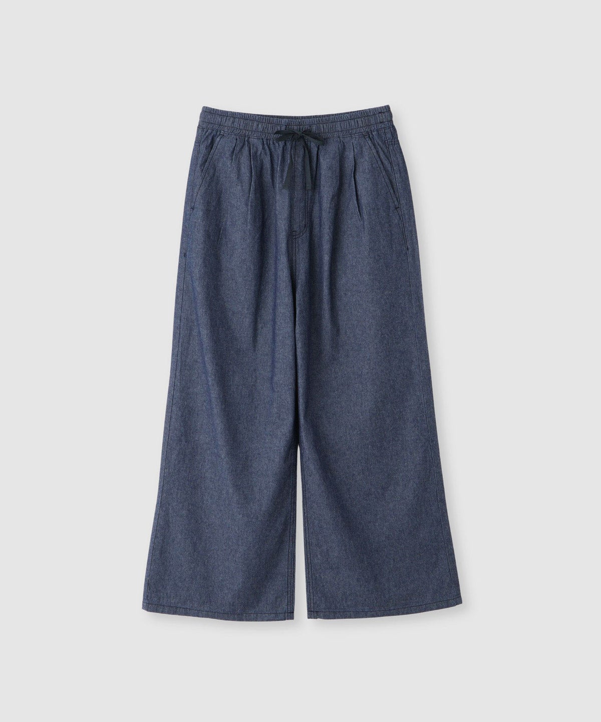 NAVY 毎日はきたくなるデニム「マイデニ」 シャンブレーダブルタックワイドパンツ レディース