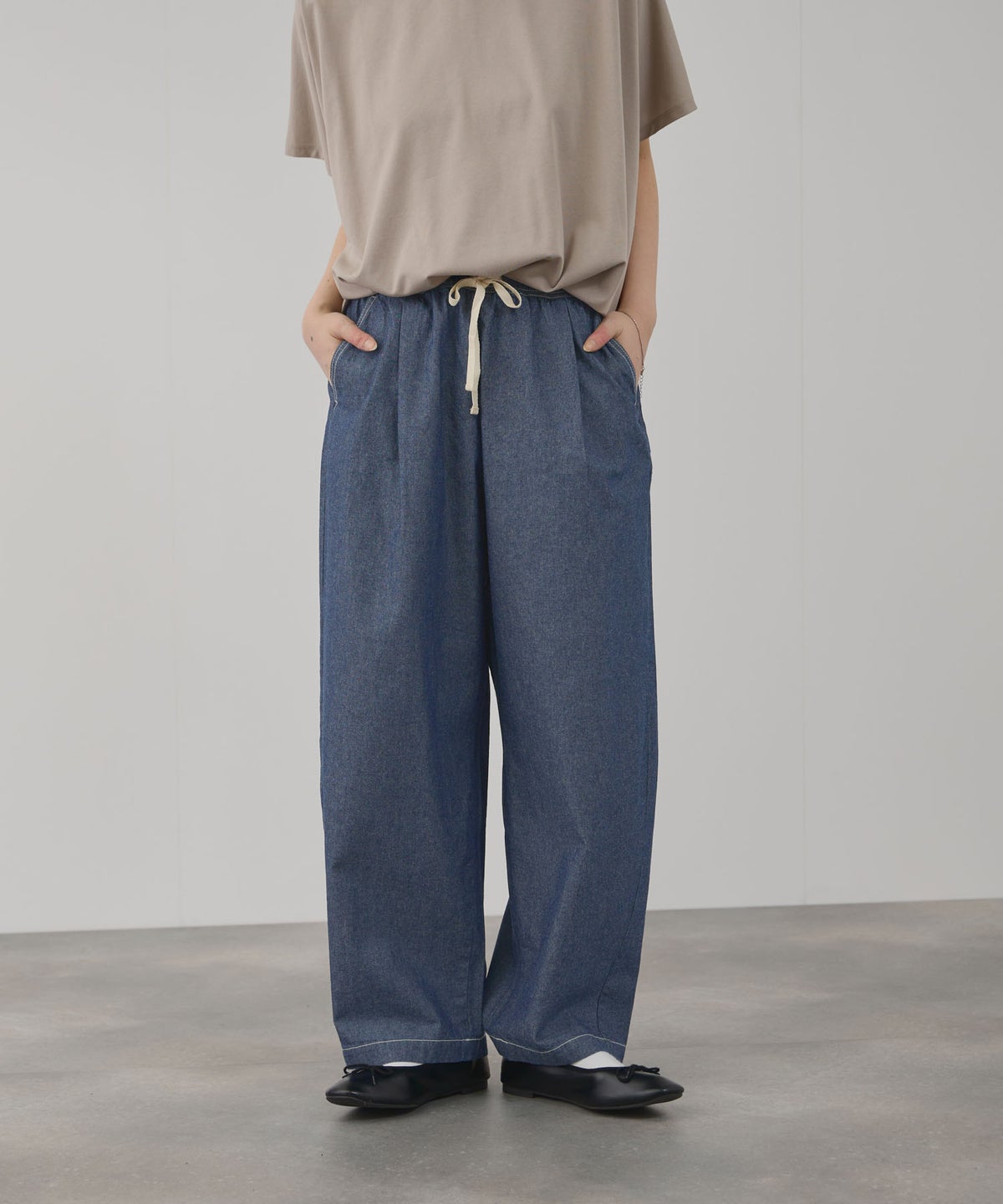 NAVY 毎日はきたくなるデニム「マイデニ」 シャンブレーカーブパンツ レディース