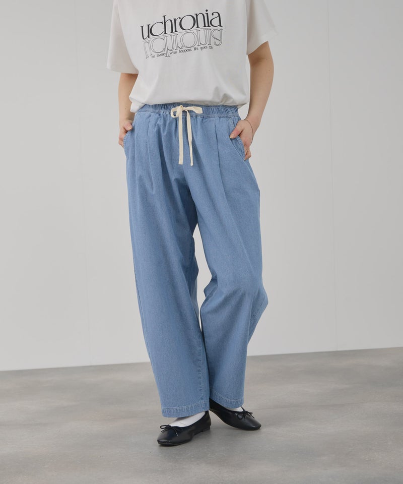 NAVY 毎日はきたくなるデニム「マイデニ」 シャンブレーカーブパンツ レディース商品画像-2