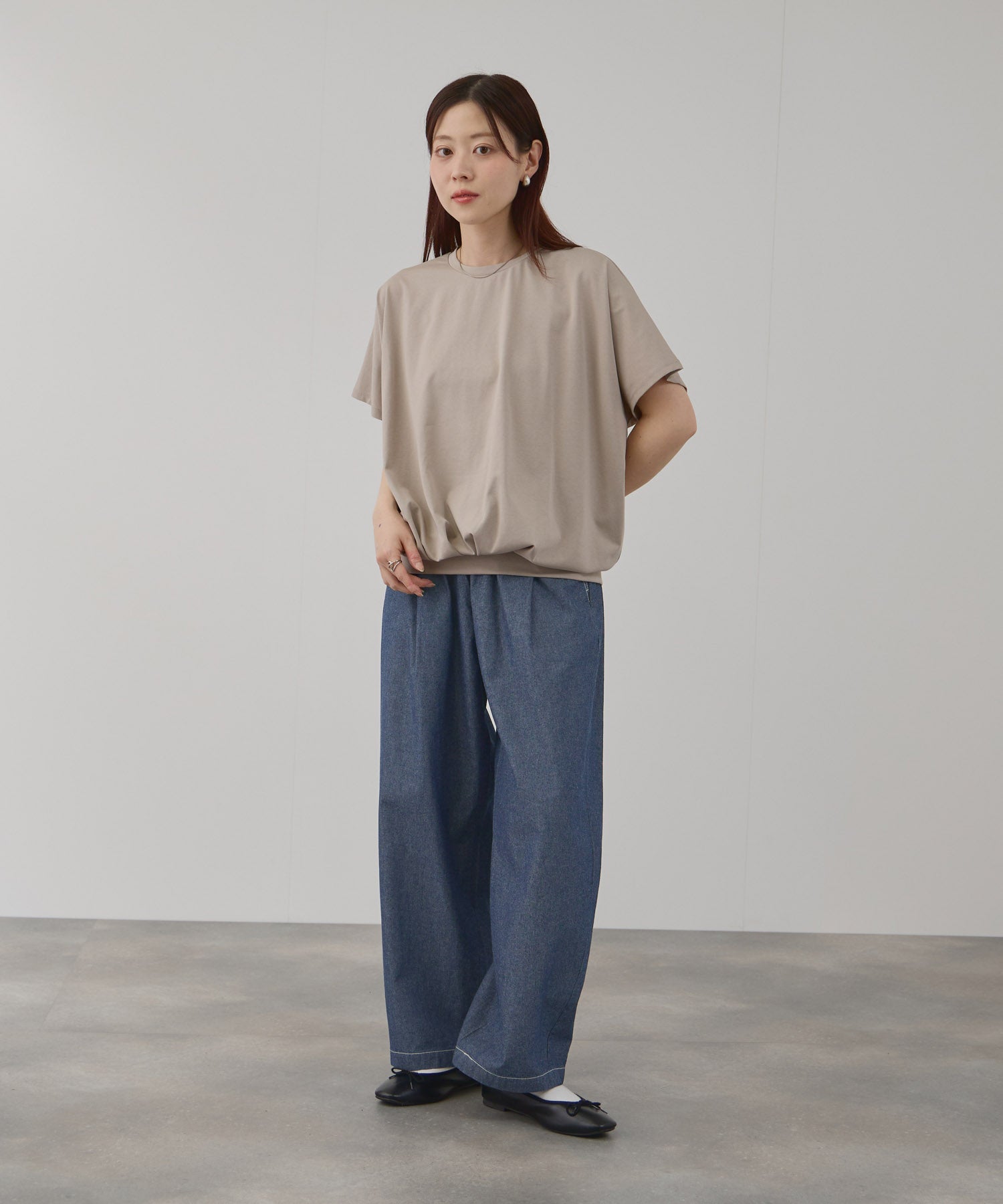NAVY 毎日はきたくなるデニム「マイデニ」 シャンブレーカーブパンツ