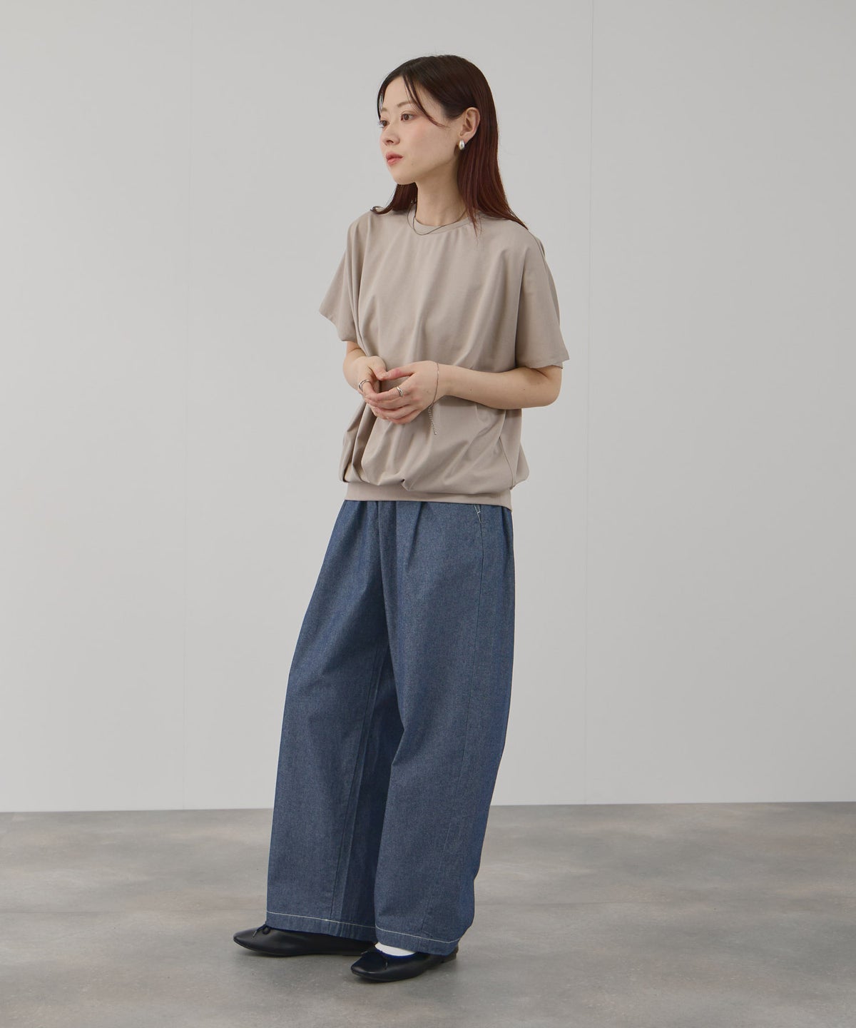 NAVY 毎日はきたくなるデニム「マイデニ」 シャンブレーカーブパンツ レディース