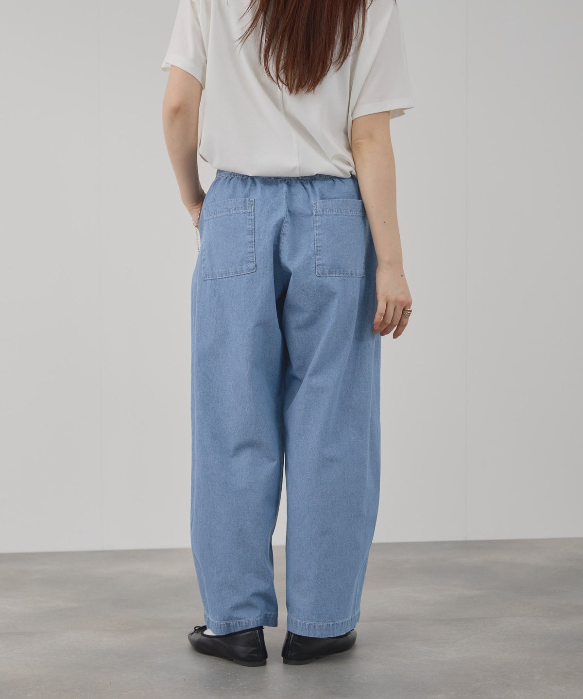 NAVY 毎日はきたくなるデニム「マイデニ」 シャンブレーカーブパンツ レディース