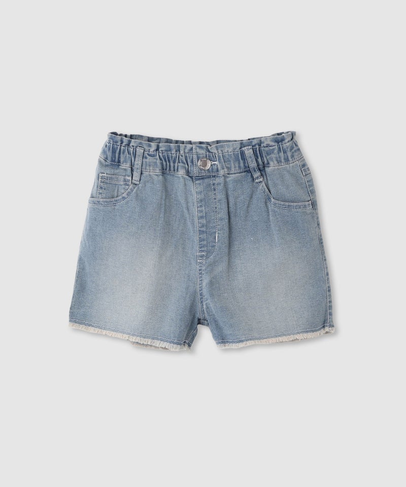 NAVY  ストレッチデニム フリンジショートパンツ キッズ商品画像-4