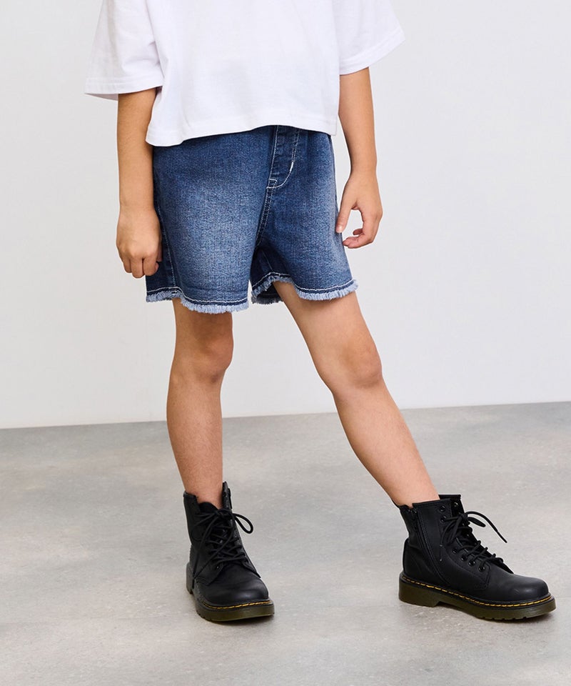 [期間限定価格]NAVY  ストレッチデニム フリンジショートパンツ キッズ商品画像-5