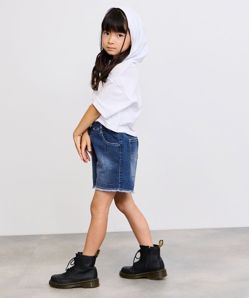 NAVY ストレッチデニム フリンジショートパンツ キッズ商品画像-11