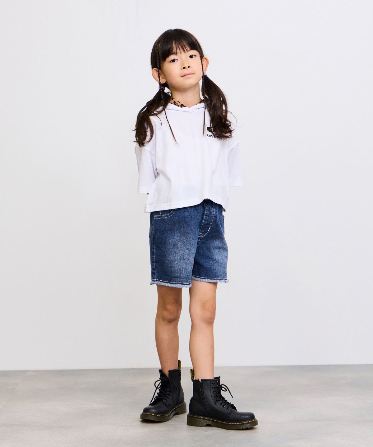 NAVY ストレッチデニム フリンジショートパンツ キッズ