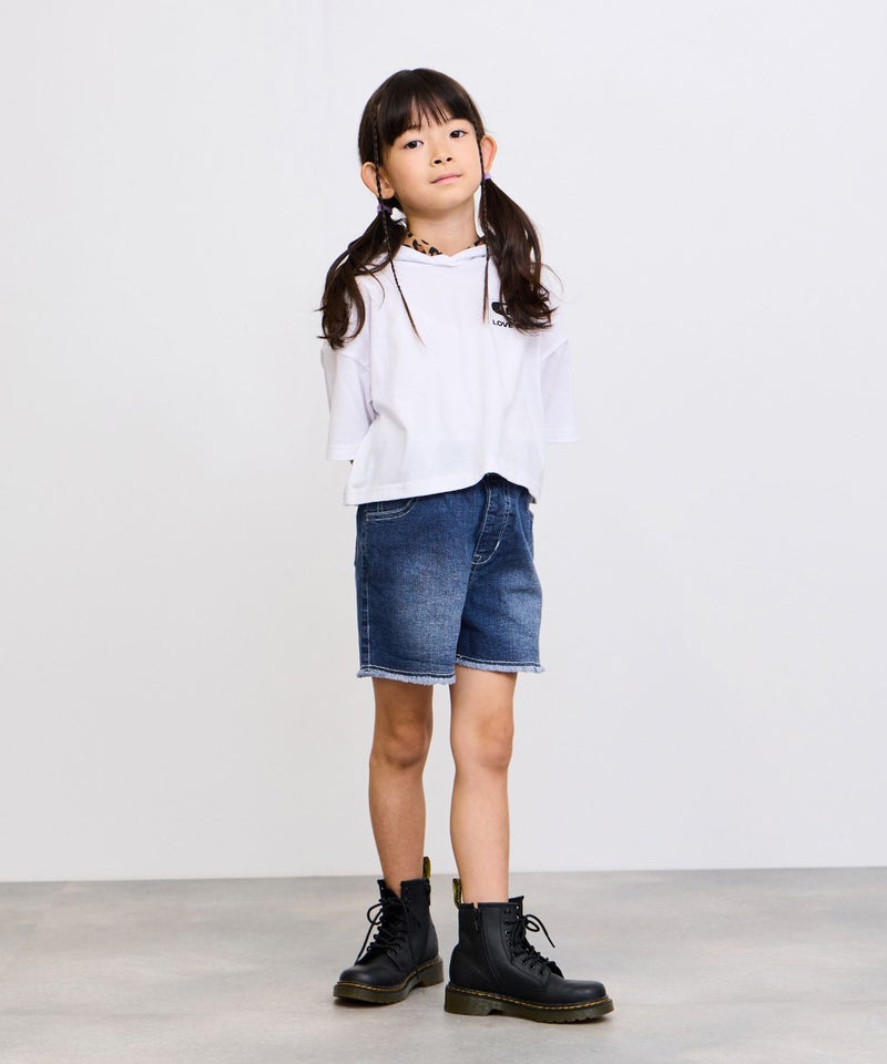 [期間限定価格]NAVY  ストレッチデニム フリンジショートパンツ キッズ商品画像-14