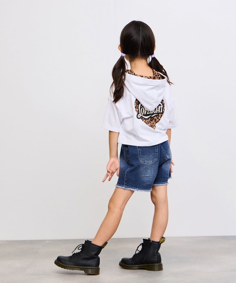 [期間限定価格]NAVY  ストレッチデニム フリンジショートパンツ キッズ商品画像-15