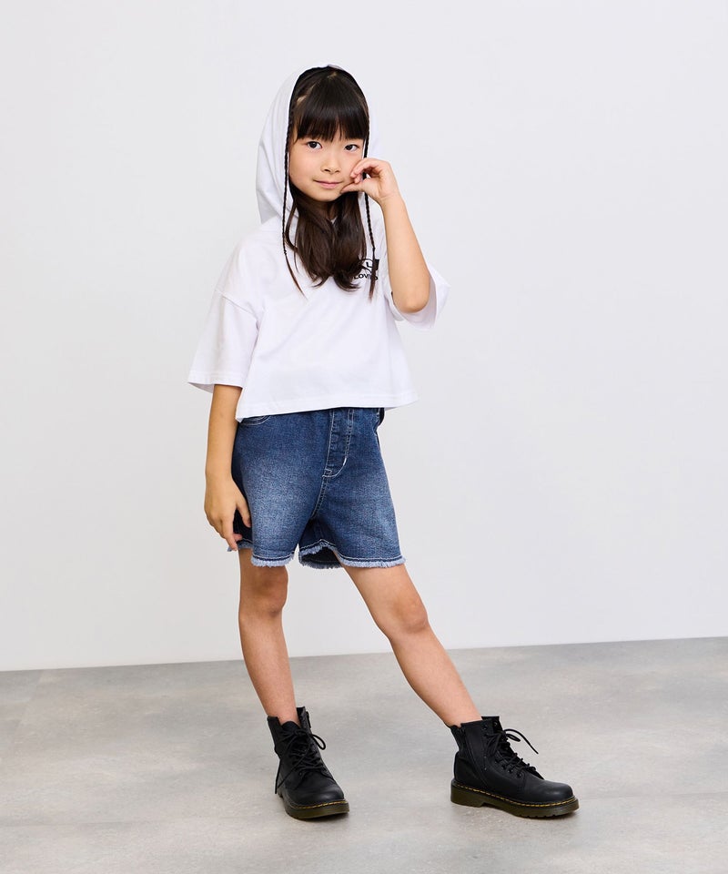 [期間限定価格]NAVY  ストレッチデニム フリンジショートパンツ キッズ商品画像-16
