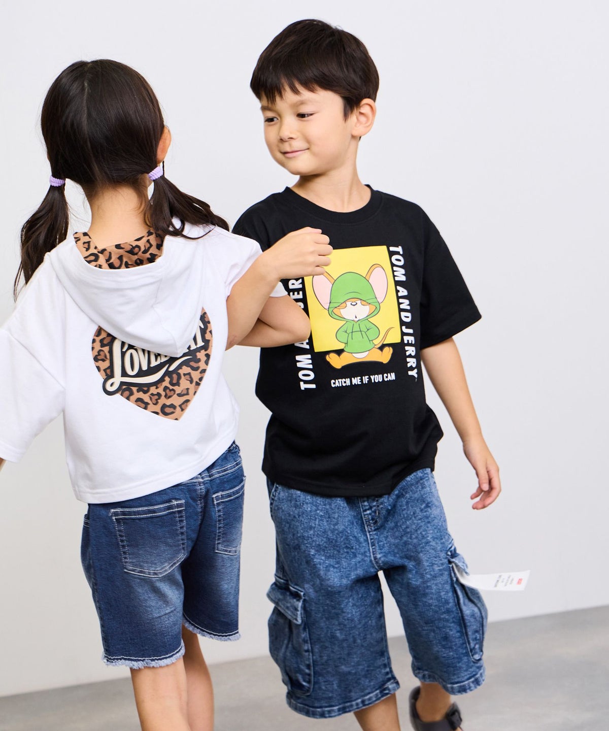 NAVY ストレッチデニム フリンジショートパンツ キッズ