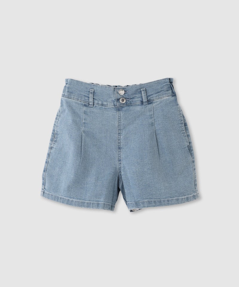 NAVY  ストレッチデニム ハイウエストショートパンツ キッズ商品画像-1