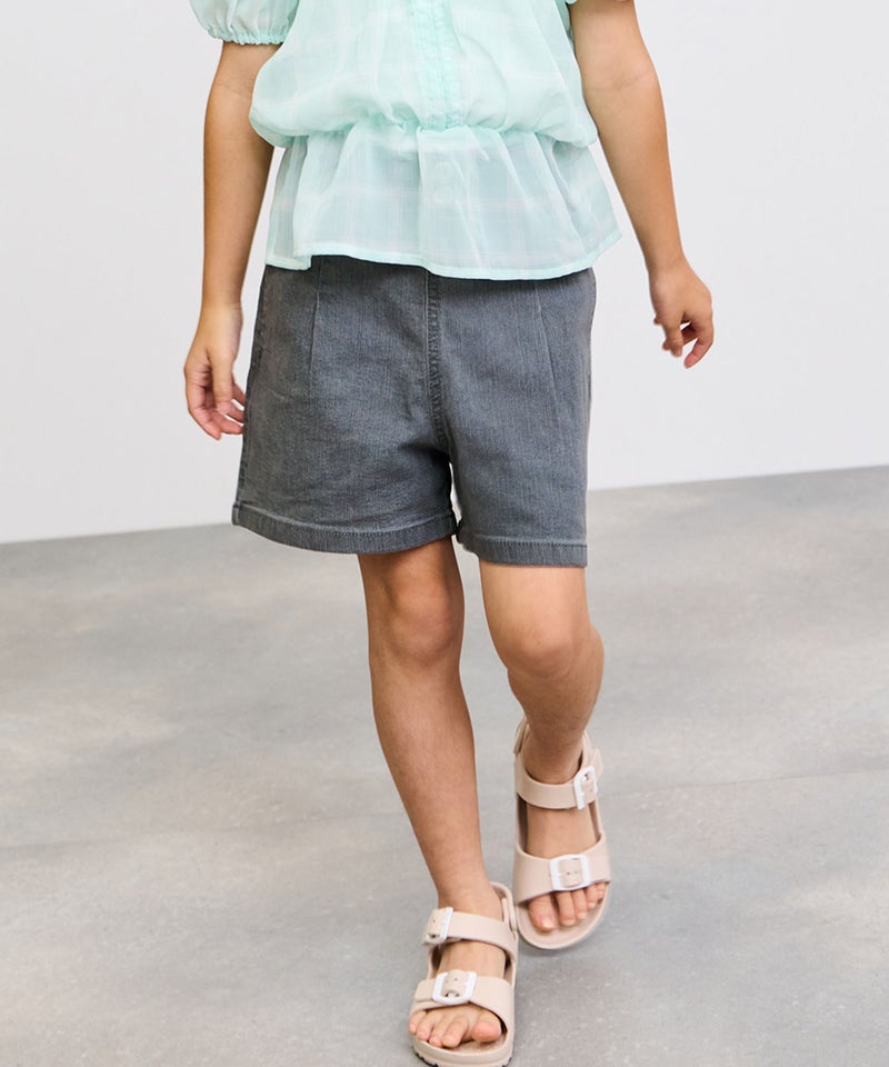 [期間限定価格]NAVY  ストレッチデニム ハイウエストショートパンツ キッズ商品画像-2