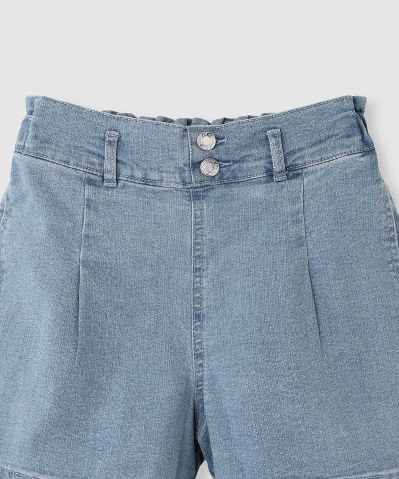 NAVY ストレッチデニム ハイウエストショートパンツ キッズ商品画像-4