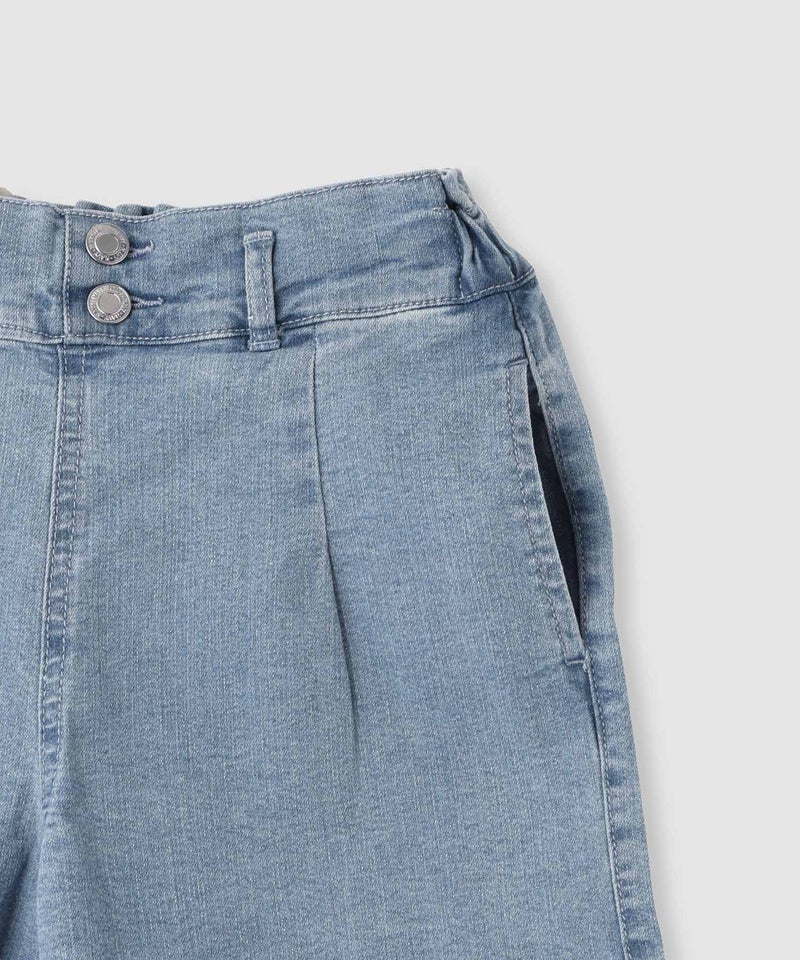 NAVY  ストレッチデニム ハイウエストショートパンツ キッズ商品画像-5