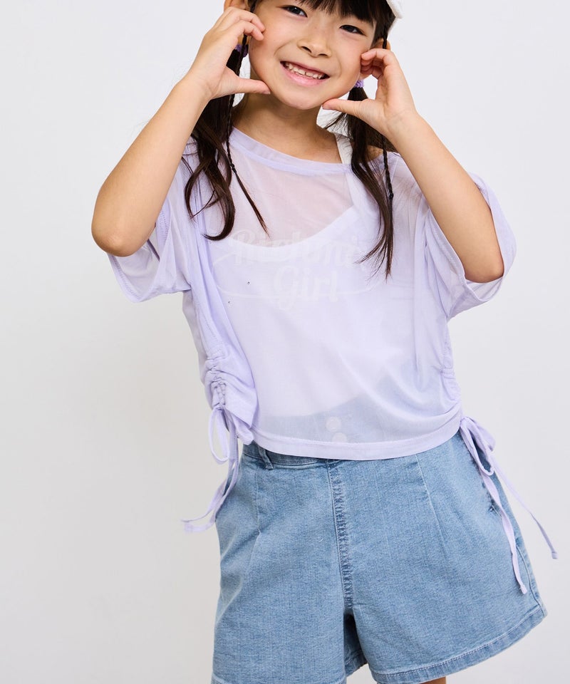 [期間限定価格]NAVY  ストレッチデニム ハイウエストショートパンツ キッズ商品画像-11
