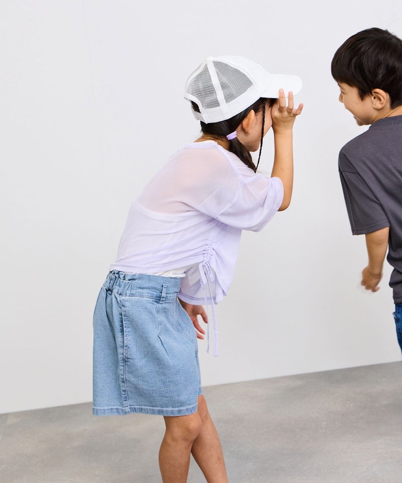 [期間限定価格]NAVY  ストレッチデニム ハイウエストショートパンツ キッズ商品画像-14