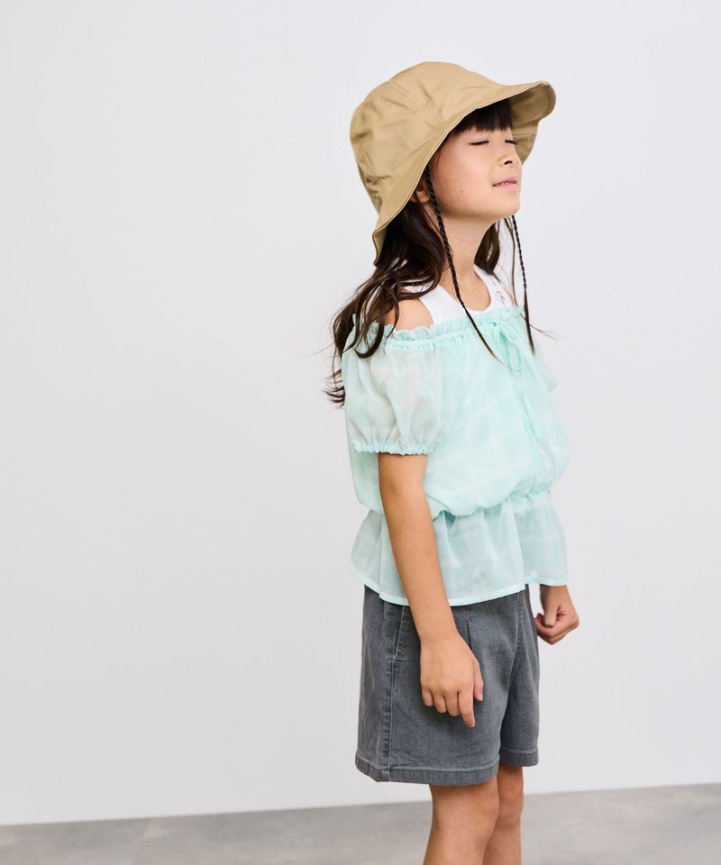 [期間限定価格]NAVY  ストレッチデニム ハイウエストショートパンツ キッズ商品画像-21