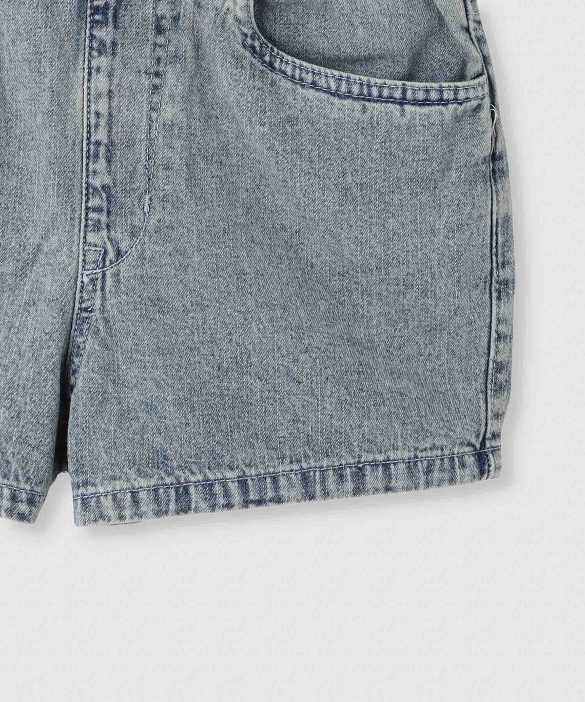 RICH MIX ケミカル加工 コットンデニムショートパンツ ハートチャーム付き キッズ