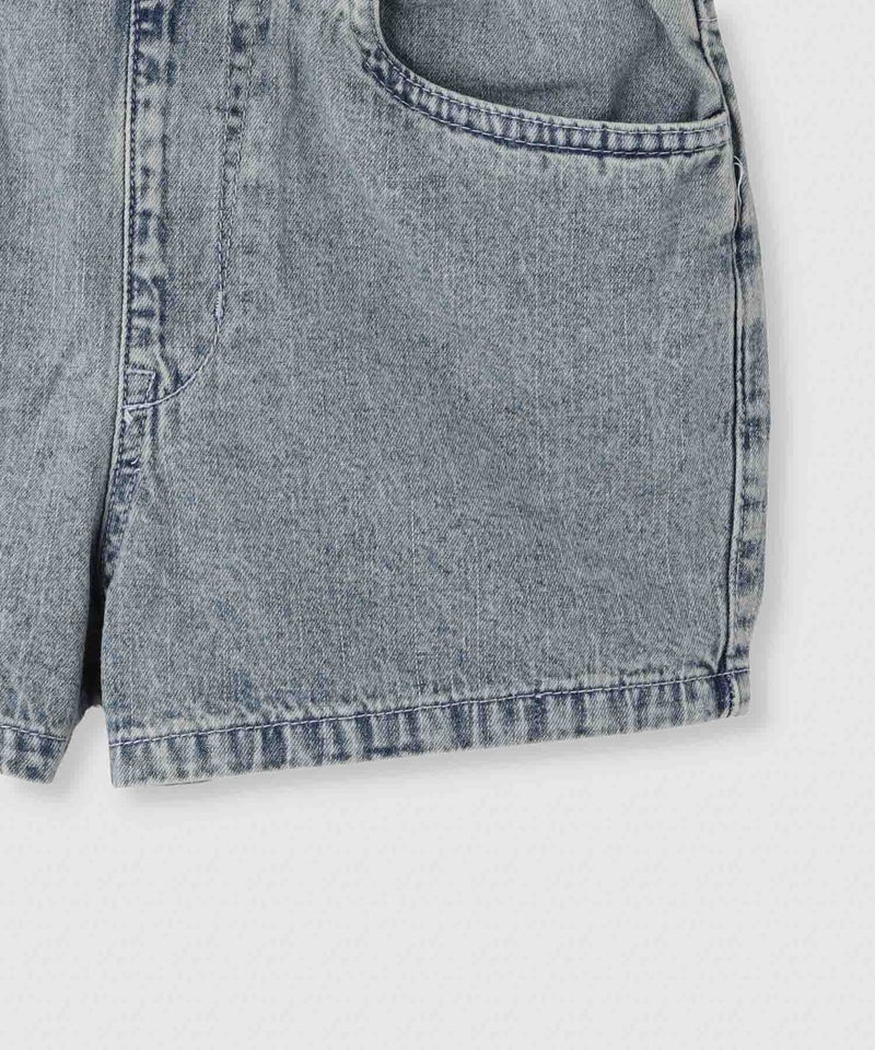 RICH MIX  ケミカル加工 コットンデニムショートパンツ ハートチャーム付き キッズ商品画像-6