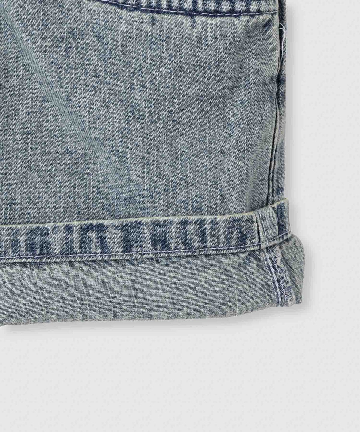 RICH MIX ケミカル加工 コットンデニムショートパンツ ハートチャーム付き キッズ