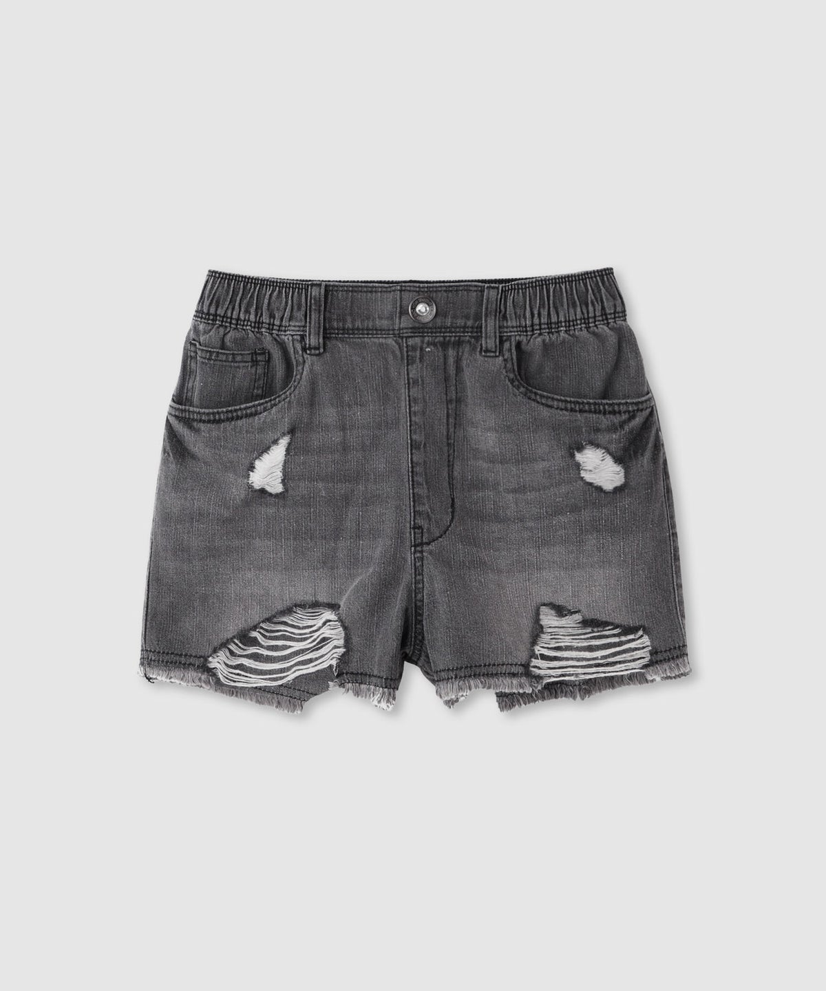 RICH MIX ダメージ加工 裾フリンジコットンデニムショートパンツ キッズ
