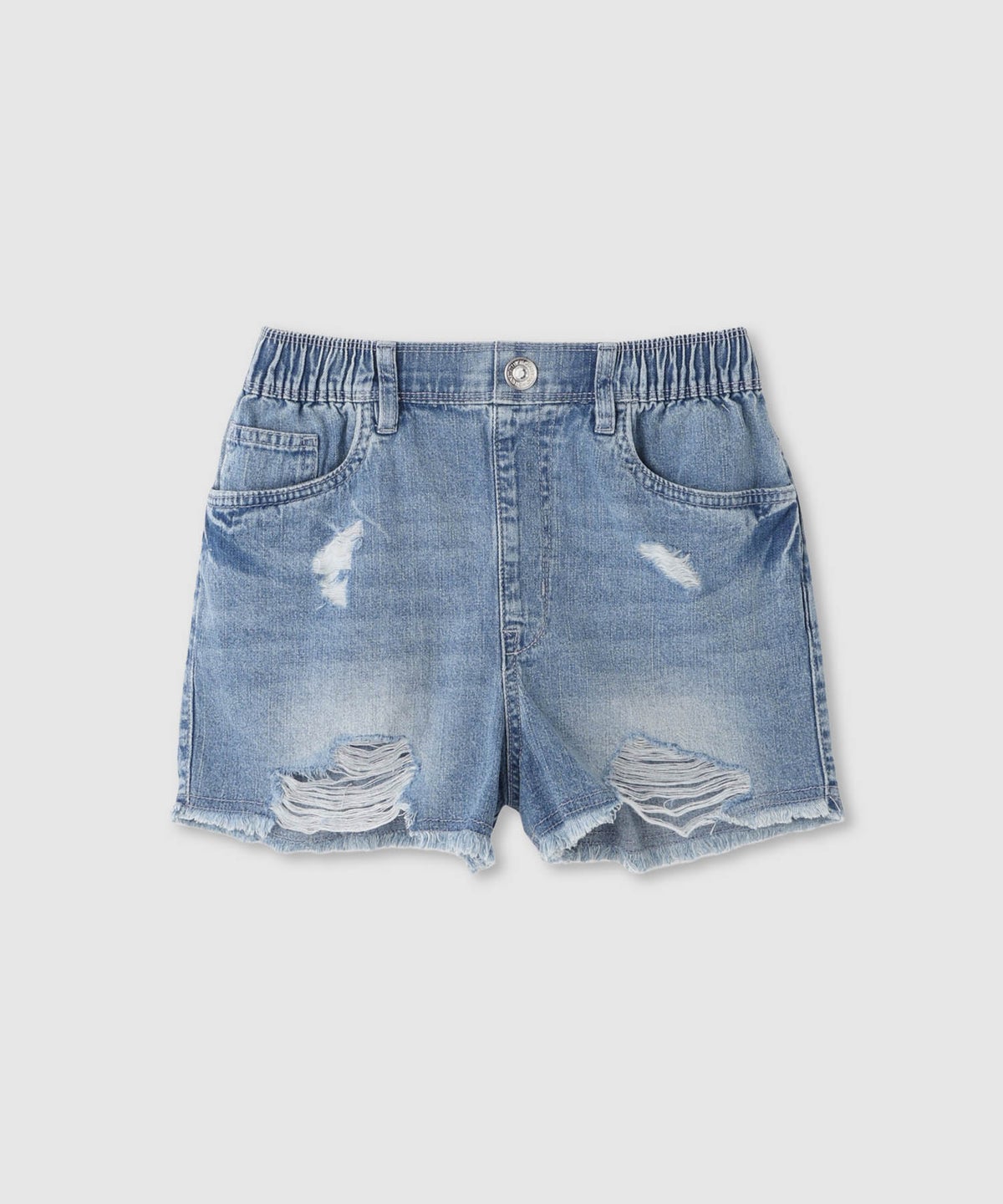 RICH MIX ダメージ加工 裾フリンジコットンデニムショートパンツ キッズ