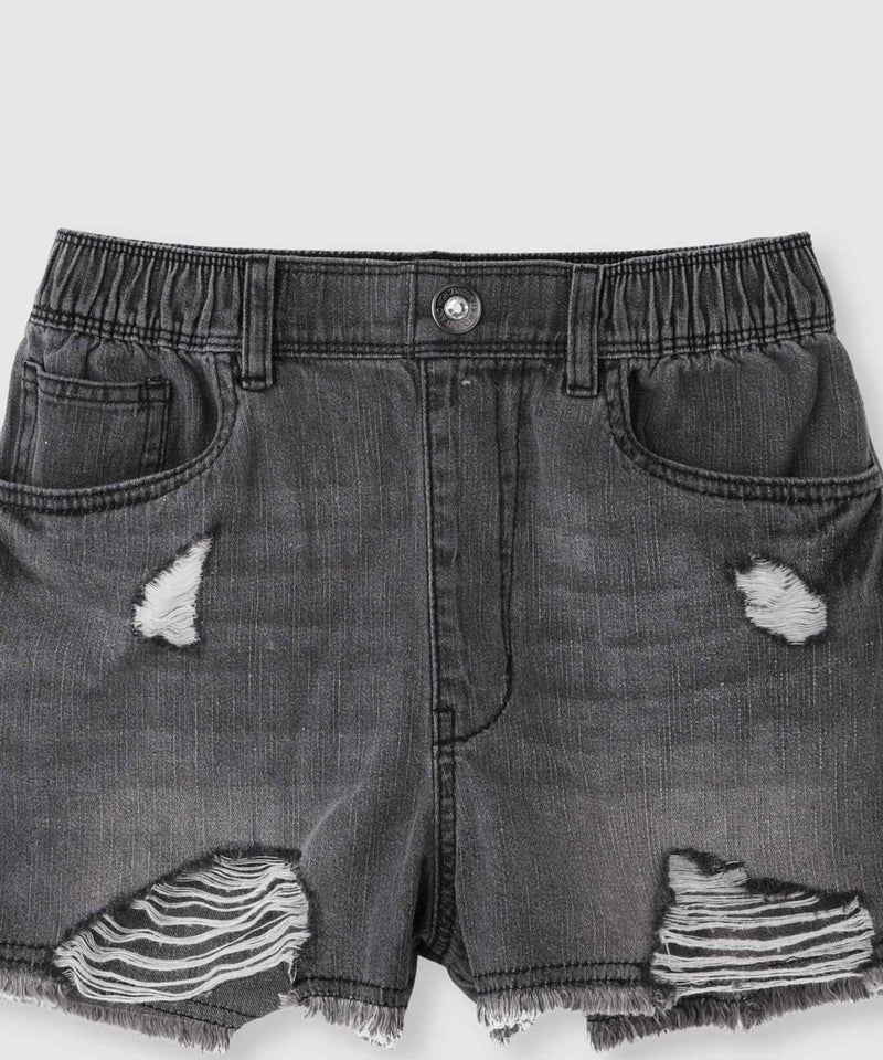 RICH MIX  ダメージ加工 裾フリンジコットンデニムショートパンツ キッズ商品画像-4