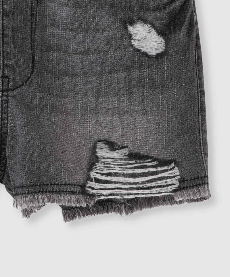 RICH MIX  ダメージ加工 裾フリンジコットンデニムショートパンツ キッズ商品画像-5
