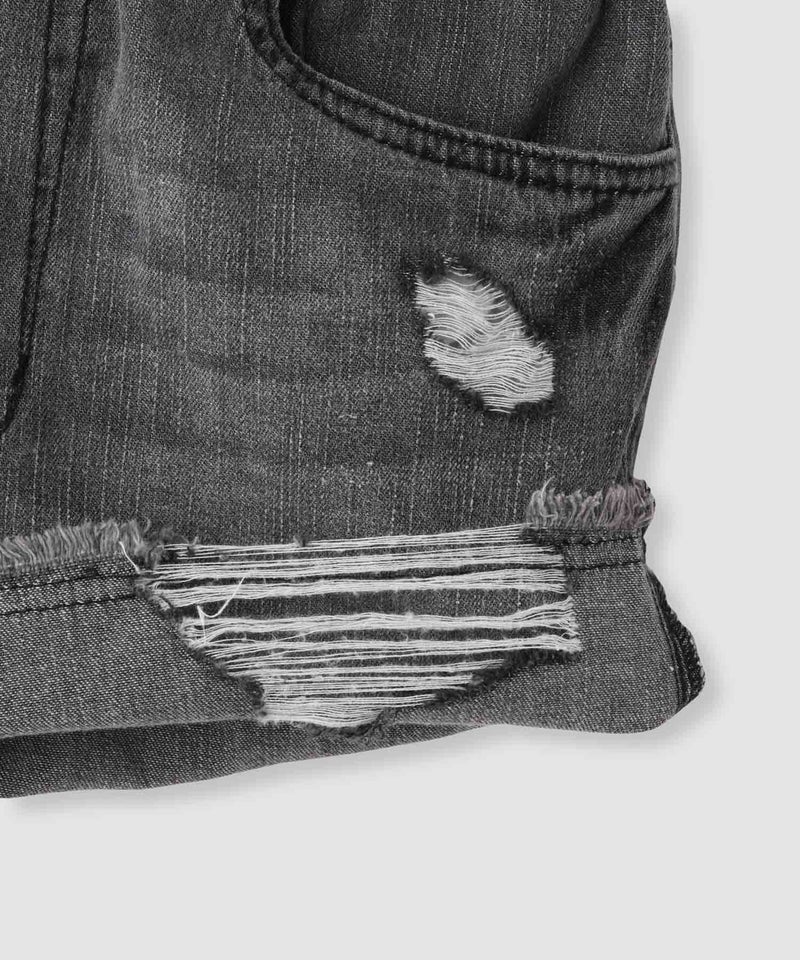 RICH MIX ダメージ加工 裾フリンジコットンデニムショートパンツ キッズ商品画像-6
