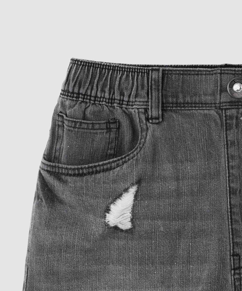 RICH MIX  ダメージ加工 裾フリンジコットンデニムショートパンツ キッズ商品画像-7