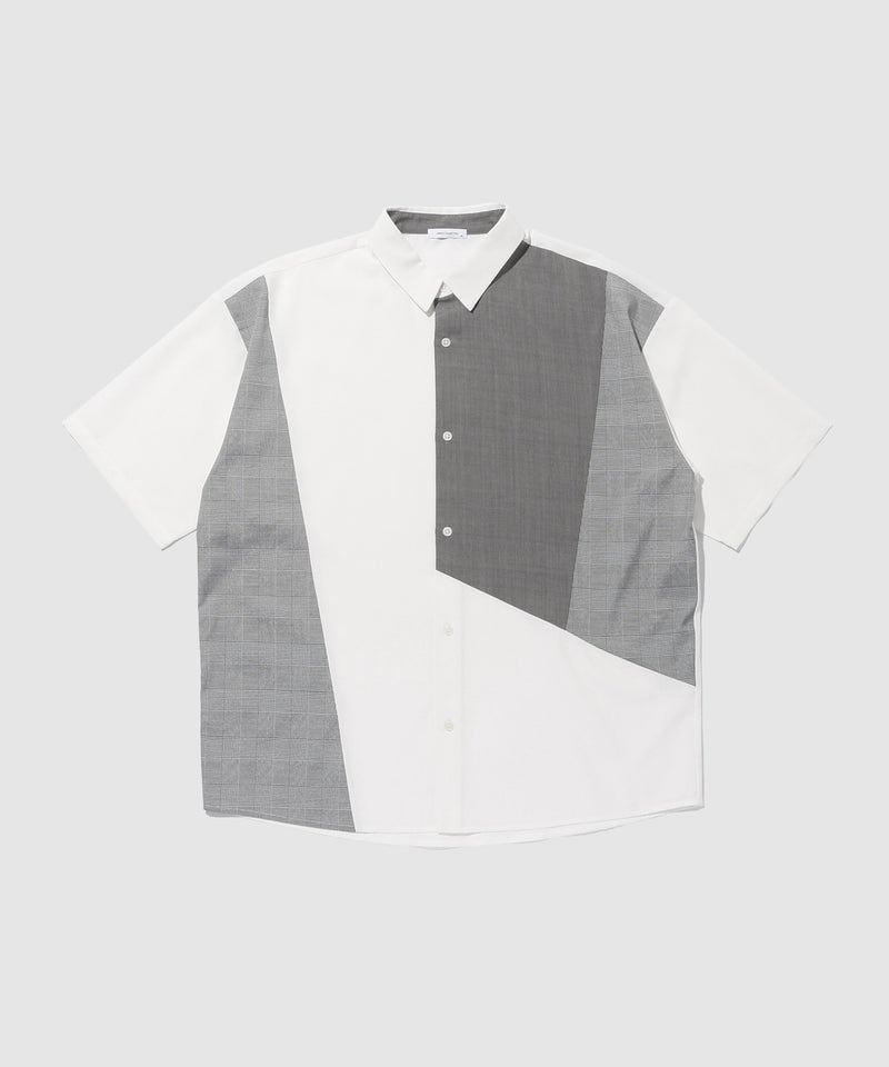 URBAN COLLECTION ポリトロ パネル切替レギュラーカラー半袖シャツ メンズ商品画像-2