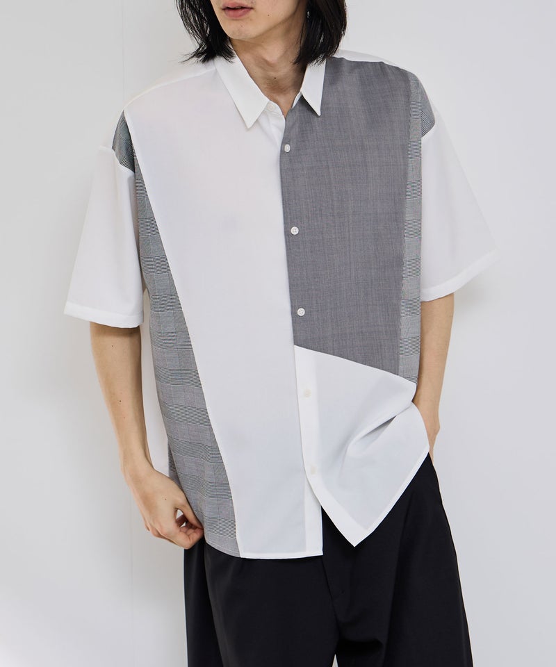 URBAN COLLECTION  ポリトロ パネル切替レギュラーカラー半袖シャツ メンズ商品画像-2